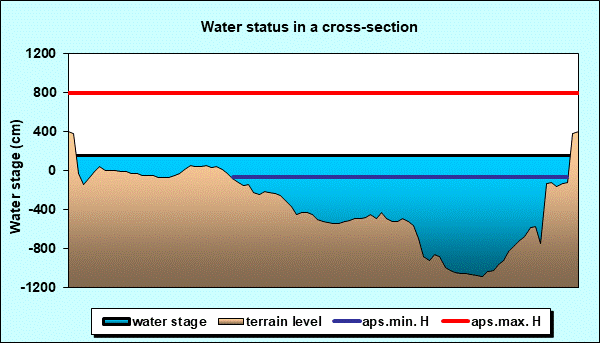 Water status in a cross - section