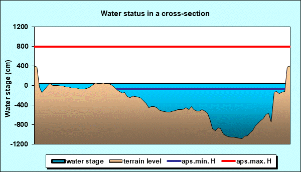 Water status in a cross - section