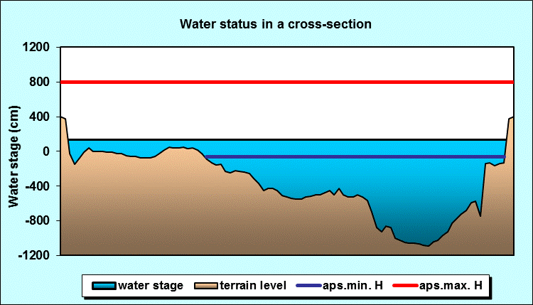 Water status in a cross - section