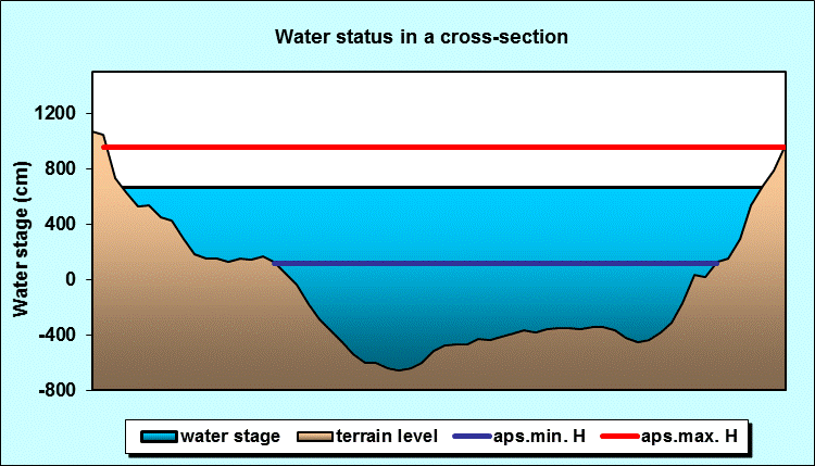 Water status in a cross - section