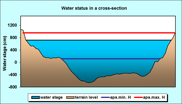 Water status in a cross - section