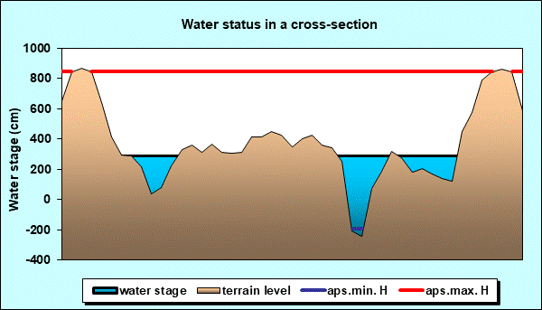 Water status in a cross - section