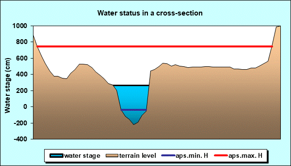 Water status in a cross - section