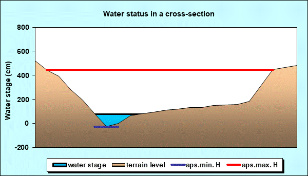 Water status in a cross - section