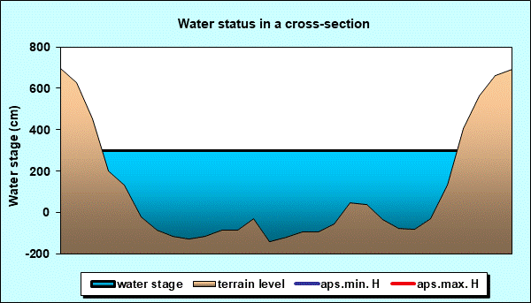 Water status in a cross - section