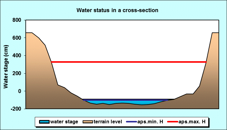 Water status in a cross - section