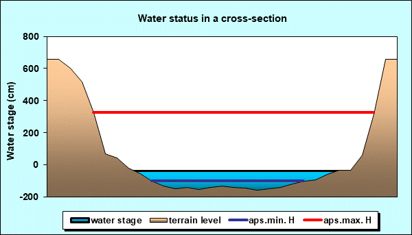 Water status in a cross - section