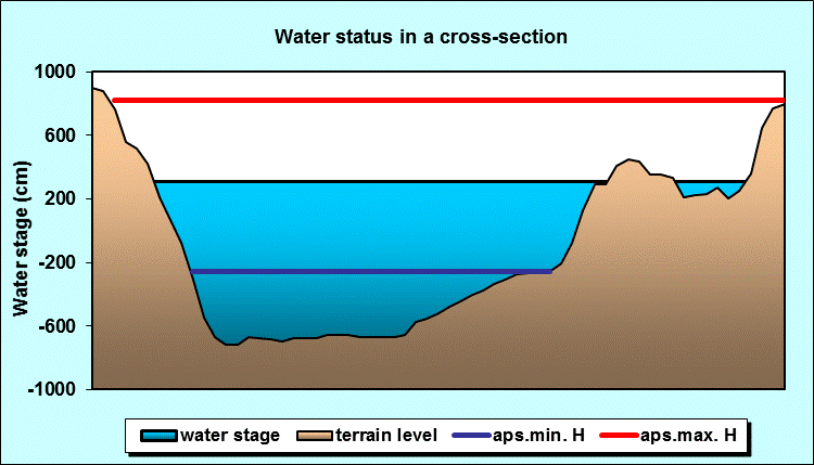 Water status in a cross - section