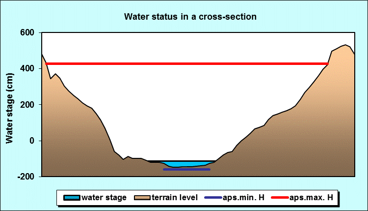 Water status in a cross - section