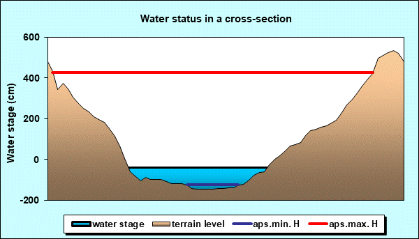 Water status in a cross - section