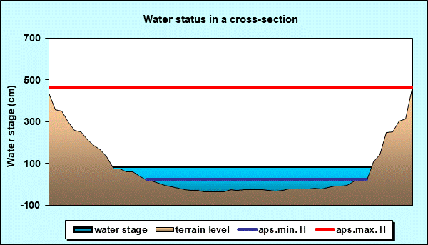 Water status in a cross - section
