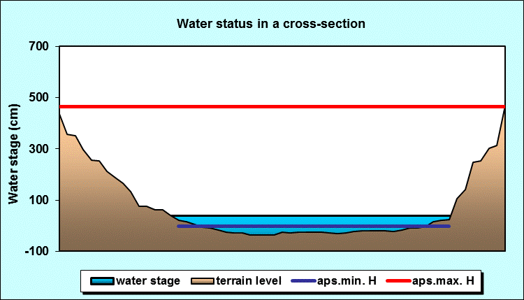 Water status in a cross - section