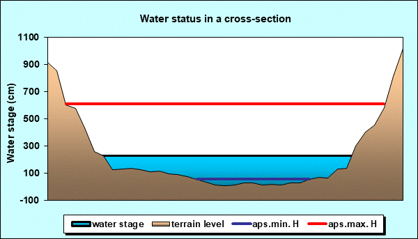 Water status in a cross - section