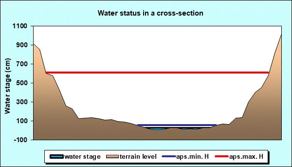 Water status in a cross - section