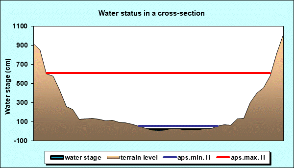 Water status in a cross - section