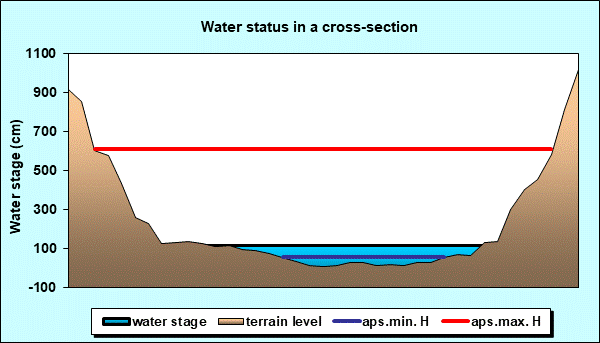 Water status in a cross - section