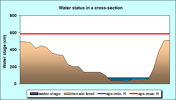 Water status in a cross - section