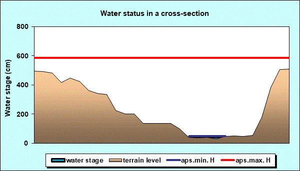 Water status in a cross - section