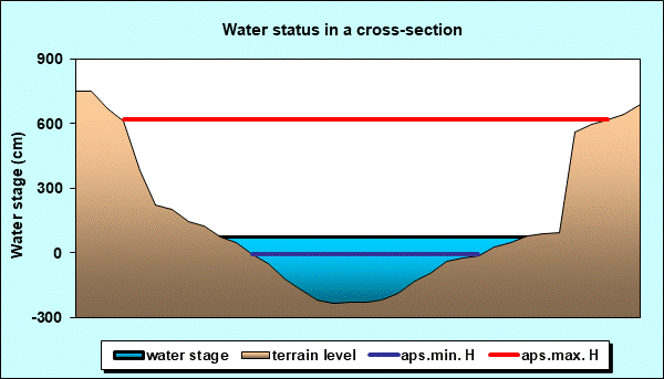 Water status in a cross - section