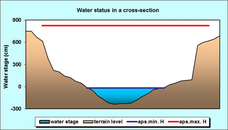 Water status in a cross - section