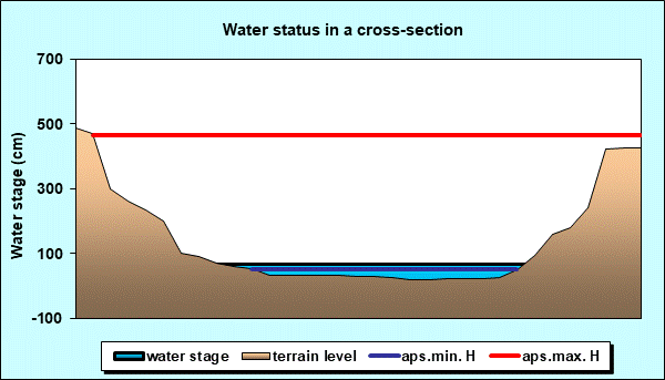 Water status in a cross - section