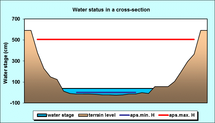 Water status in a cross - section