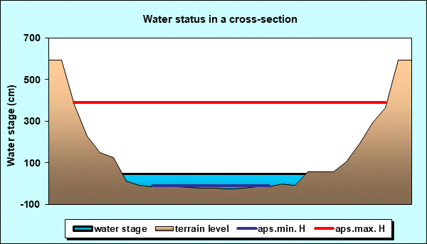 Water status in a cross - section