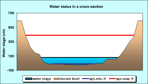 Water status in a cross - section