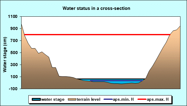 Water status in a cross - section