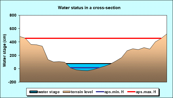 Water status in a cross - section