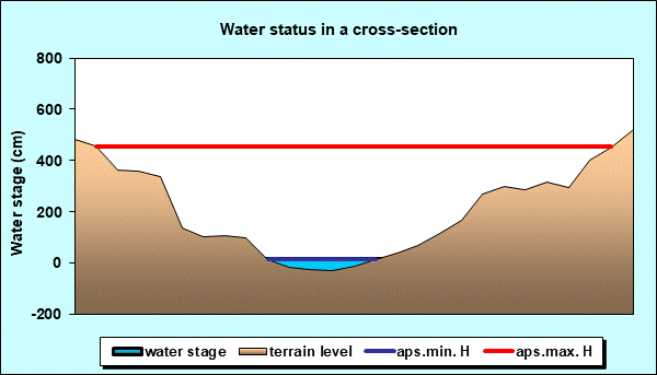 Water status in a cross - section