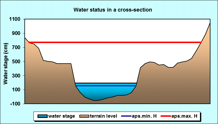 Water status in a cross - section