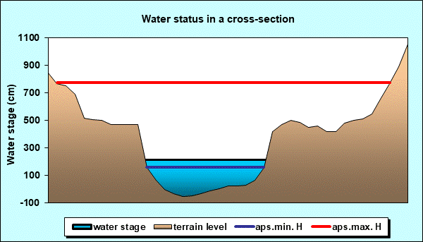 Water status in a cross - section