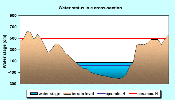 Water status in a cross - section