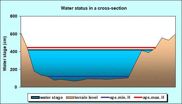 Water status in a cross - section