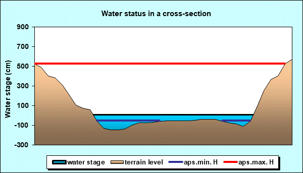 Water status in a cross - section