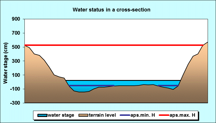 Water status in a cross - section