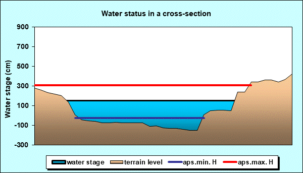 Water status in a cross - section