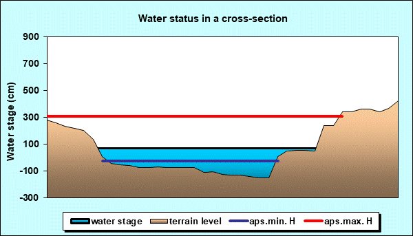 Water status in a cross - section