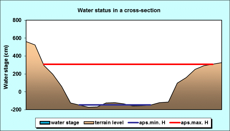 Water status in a cross - section