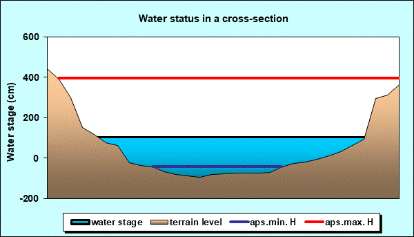 Water status in a cross - section