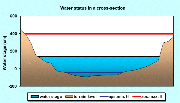 Water status in a cross - section