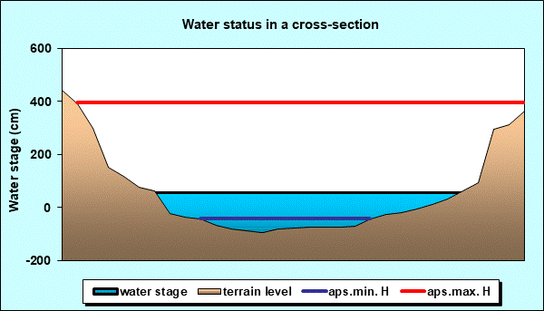 Water status in a cross - section
