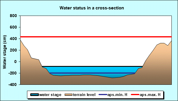 Water status in a cross - section
