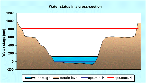 Water status in a cross - section