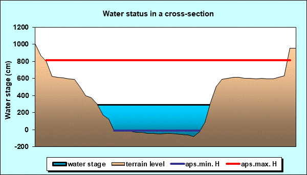 Water status in a cross - section