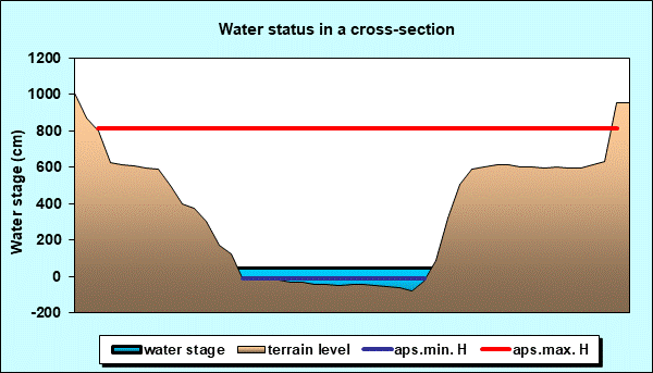 Water status in a cross - section