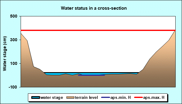 Water status in a cross - section