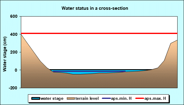 Water status in a cross - section