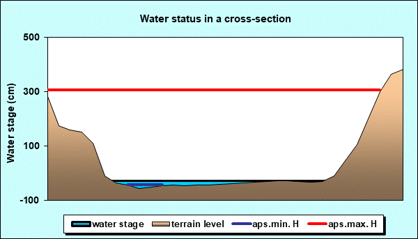Water status in a cross - section